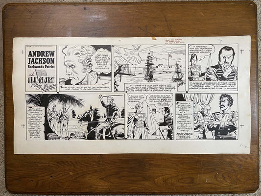 Andrew Jackson: An Old Glory Story 7/13/58 Original Art Illustration | Fletcher Studio