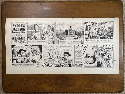 Andrew Jackson: An Old Glory Story 7/27/58 Original Art Illustration | Fletcher Studio