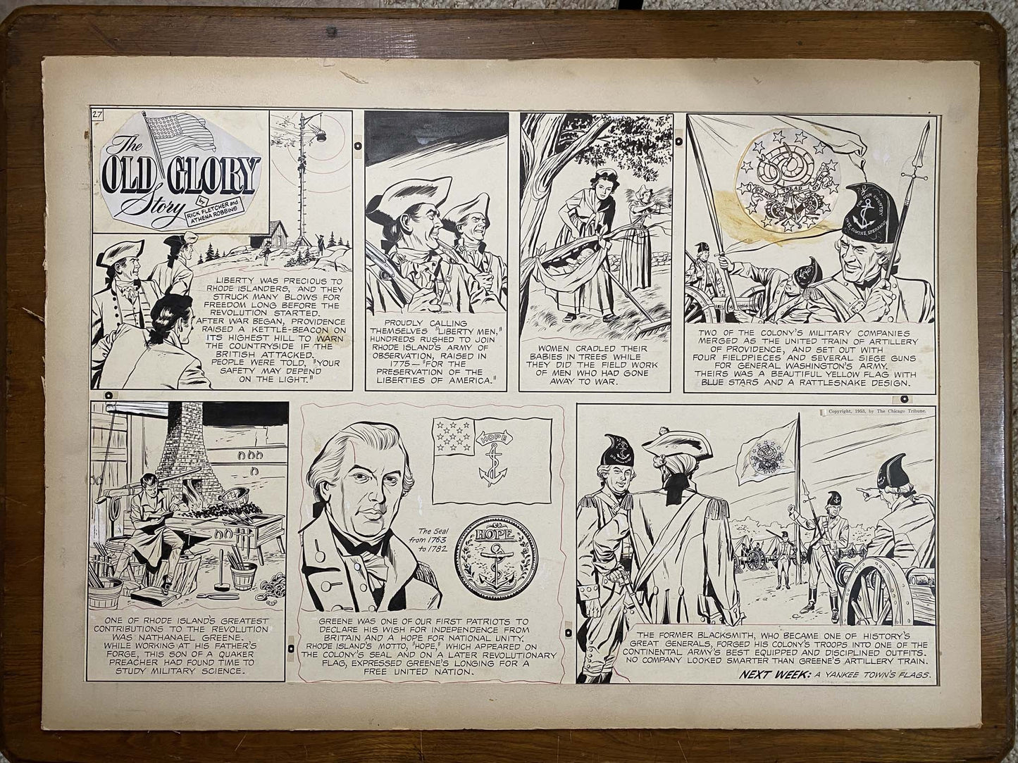 The Old Glory Story: History of the American Flag 8/1/53 Original Art Illustration | Fletcher Studio