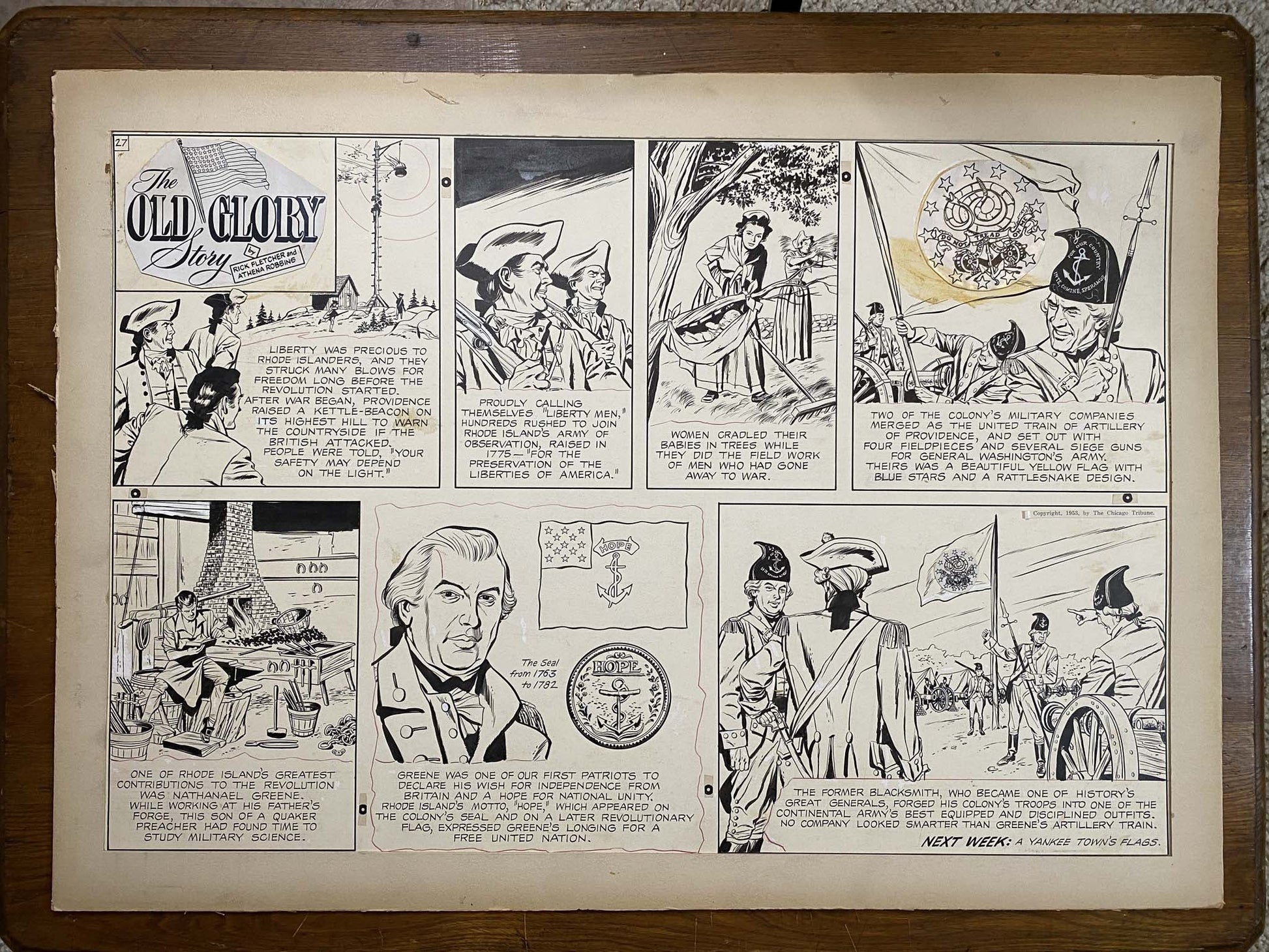 The Old Glory Story: History of the American Flag 8/1/53 Original Art Illustration | Fletcher Studio