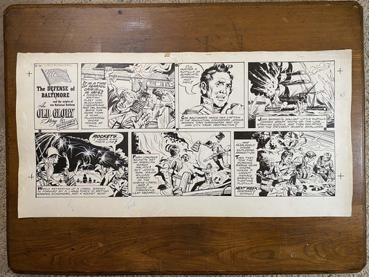 Defense of Baltimore: An Old Glory Story 8/31/58 Original Art Illustration | Fletcher Studio