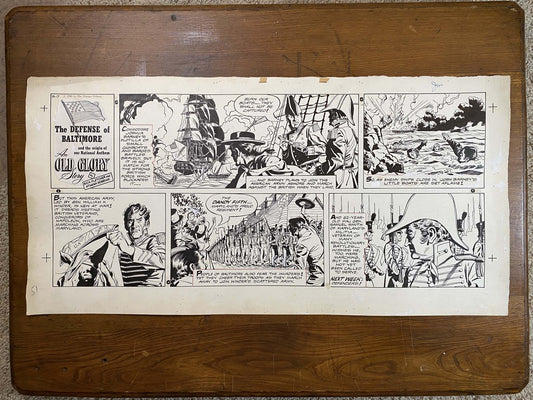 Defense of Baltimore: An Old Glory Story 9/7/58 Original Art Illustration | Fletcher Studio