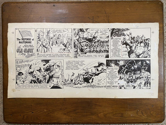 Defense of Baltimore: An Old Glory Story 9/14/58 Original Art Illustration | Fletcher Studio