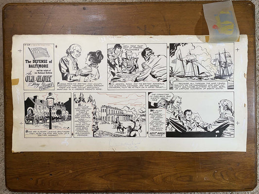 Defense of Baltimore: An Old Glory Story 9/28/58 Original Art Illustration | Fletcher Studio