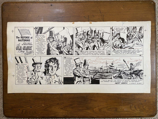 Defense of Baltimore: An Old Glory Story 10/12/58 Original Art Illustration | Fletcher Studio