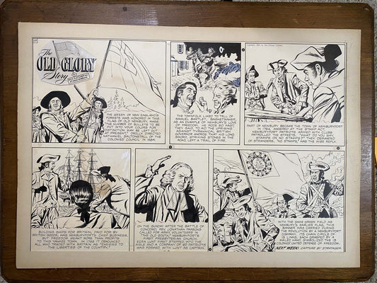 The Old Glory Story: History of the American Flag 8/8/53 Original Art Illustration | Fletcher Studio
