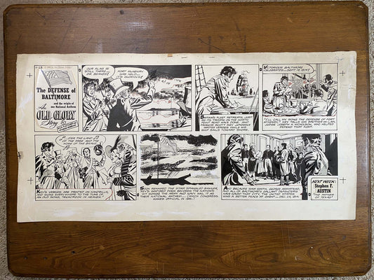 Defense of Baltimore: An Old Glory Story 11/23/58 Original Art Illustration | Fletcher Studio