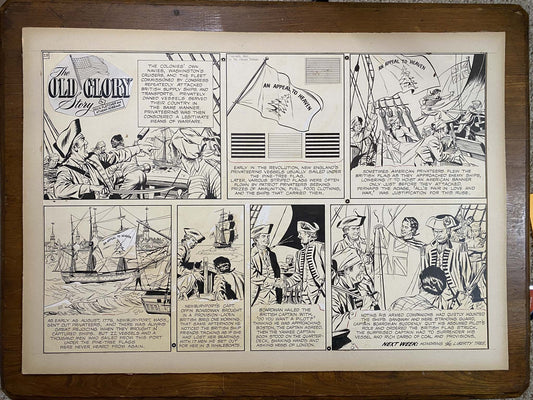 The Old Glory Story: History of the American Flag 8/15/53 Original Art Illustration | Fletcher Studio
