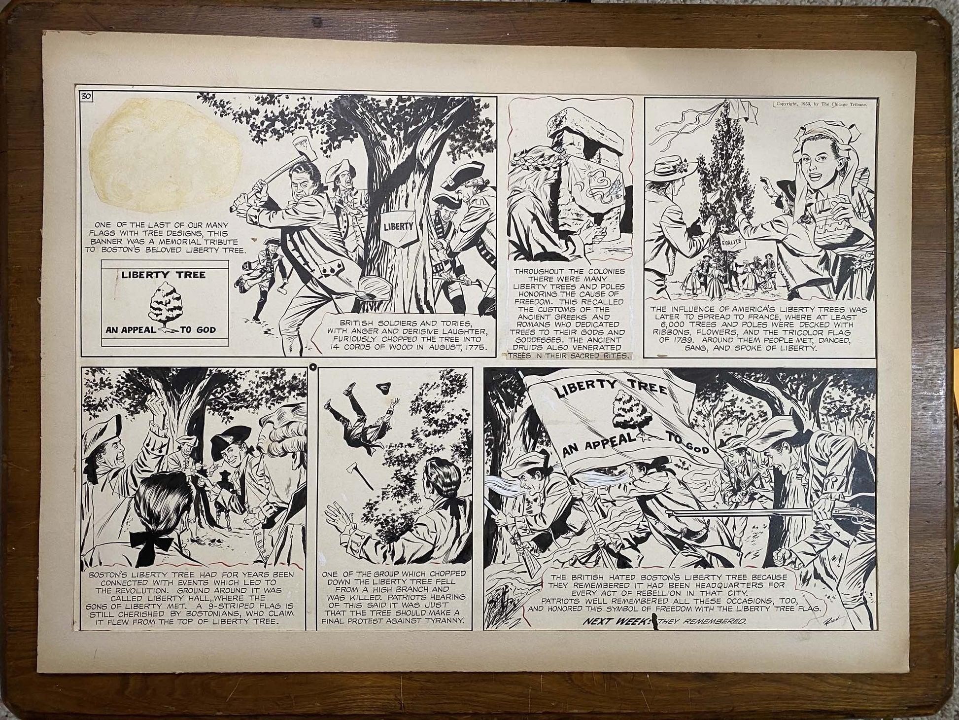 The Old Glory Story: History of the American Flag 8/22/53 Original Art Illustration | Fletcher Studio