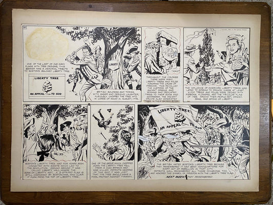 The Old Glory Story: History of the American Flag 8/22/53 Original Art Illustration | Fletcher Studio