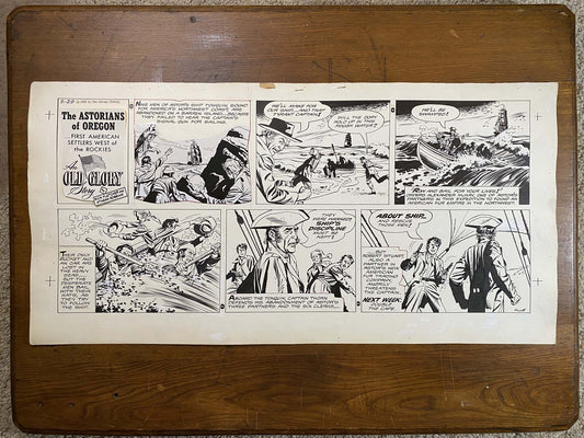 Astorians of Oregon: An Old Glory Story 3/29/59 Original Art Illustration | Fletcher Studio