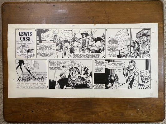 Lewis Cass: An Old Glory Story 5/31/59 Original Art Illustration | Fletcher Studio