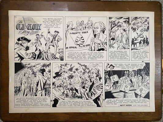 The Old Glory Story: History of the American Flag 8/29/53 Original Art Illustration | Fletcher Studio