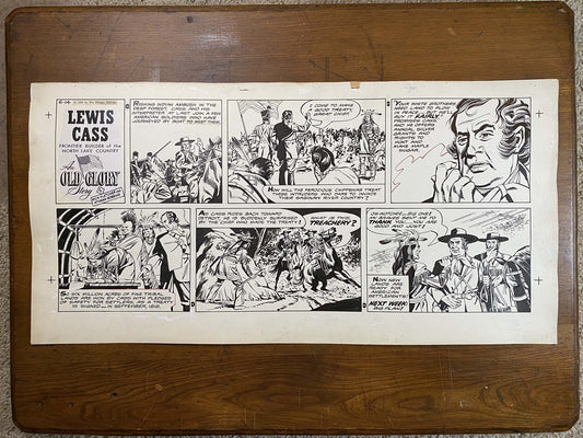 Lewis Cass: An Old Glory Story 6/14/59 Original Art Illustration | Fletcher Studio