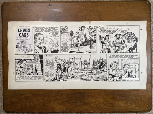Lewis Cass: An Old Glory Story 6/21/59 Original Art Illustration | Fletcher Studio