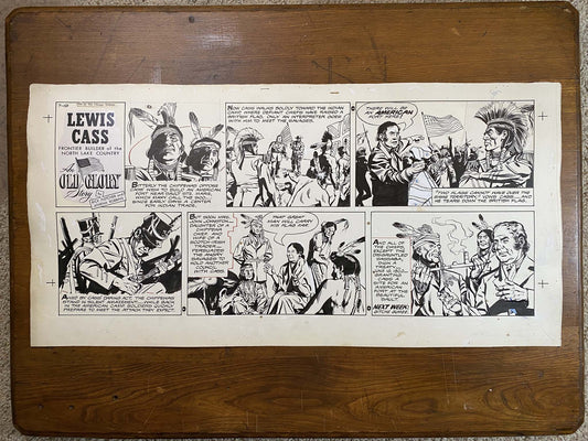 Lewis Cass: An Old Glory Story 7/19/59 Original Art Illustration | Fletcher Studio