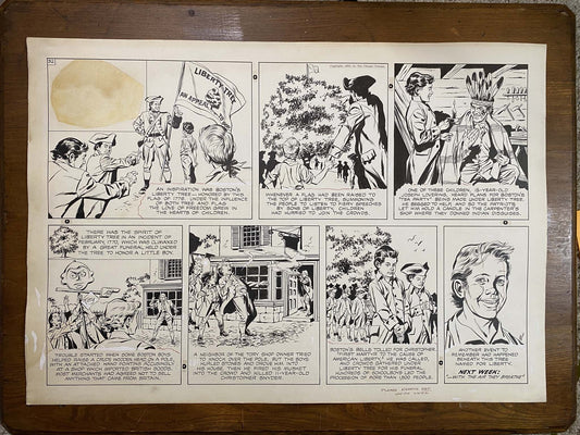 The Old Glory Story: History of the American Flag 9/5/53 Original Art Illustration | Fletcher Studio