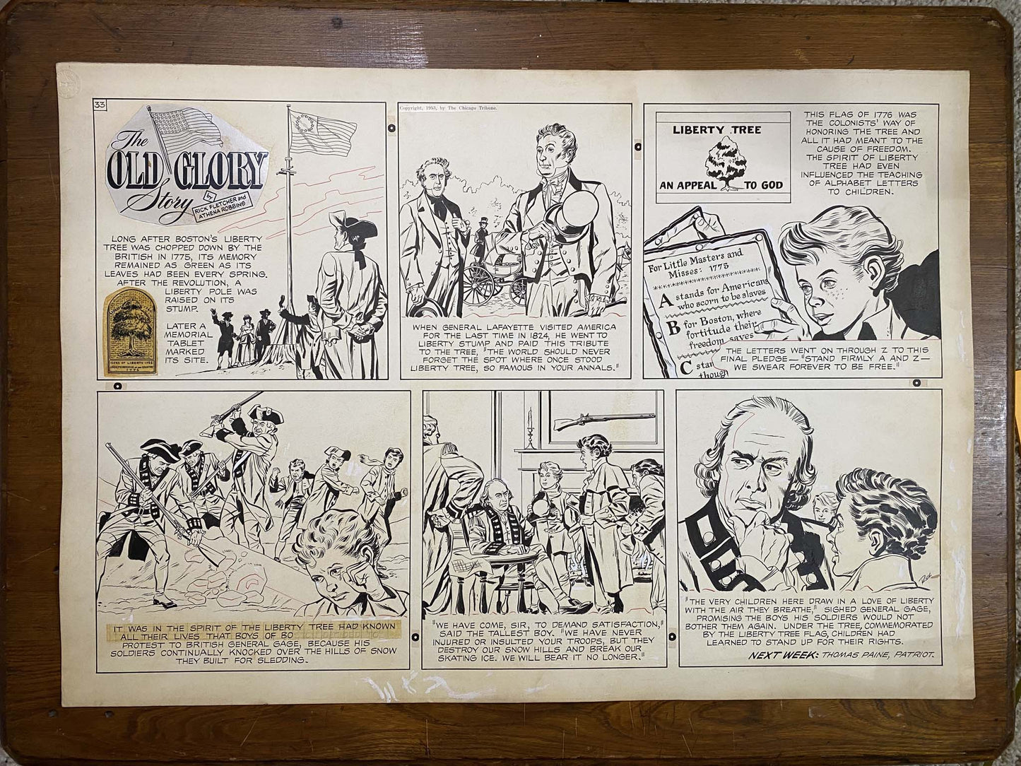 The Old Glory Story: History of the American Flag 9/12/53 Original Art Illustration | Fletcher Studio
