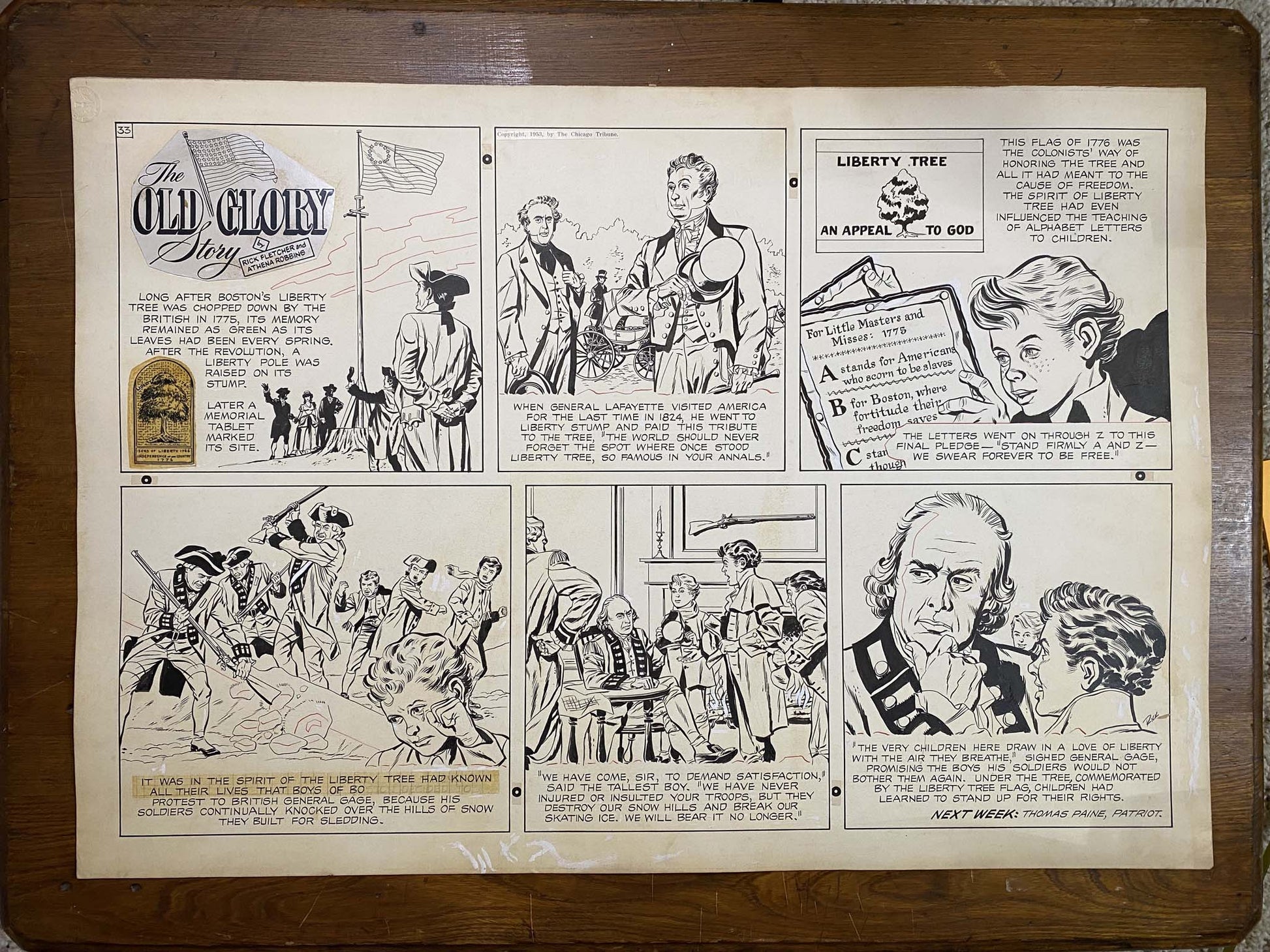 The Old Glory Story: History of the American Flag 9/12/53 Original Art Illustration | Fletcher Studio