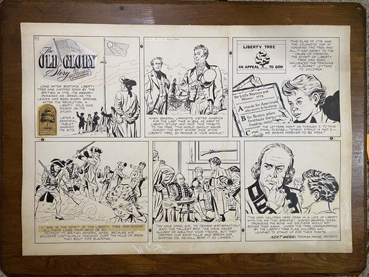 The Old Glory Story: History of the American Flag 9/12/53 Original Art Illustration | Fletcher Studio