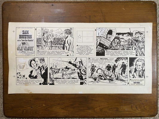 Sam Houston: An Old Glory Story 5/29/60 Original Art Illustration | Fletcher Studio