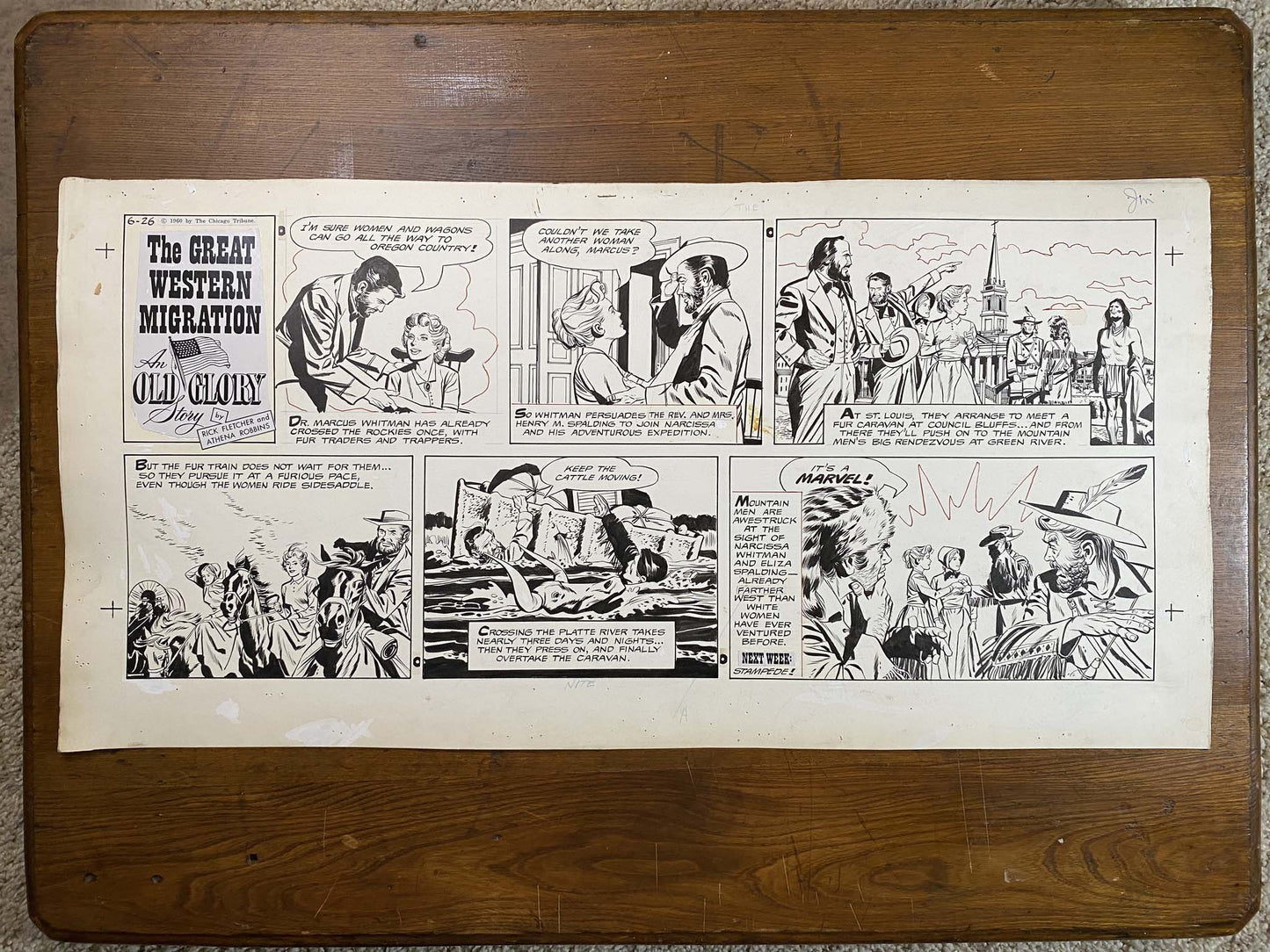 Great Western Migration: An Old Glory Story 6/26/60 Original Art Illustration | Fletcher Studio