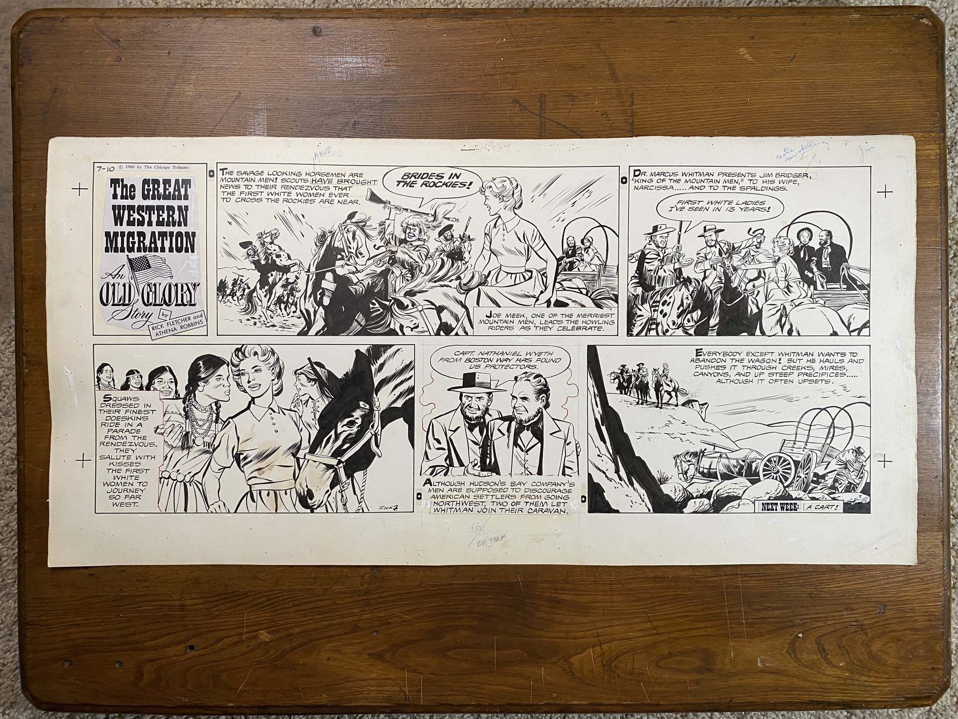Great Western Migration: An Old Glory Story 7/10/60 Original Art Illustration | Fletcher Studio