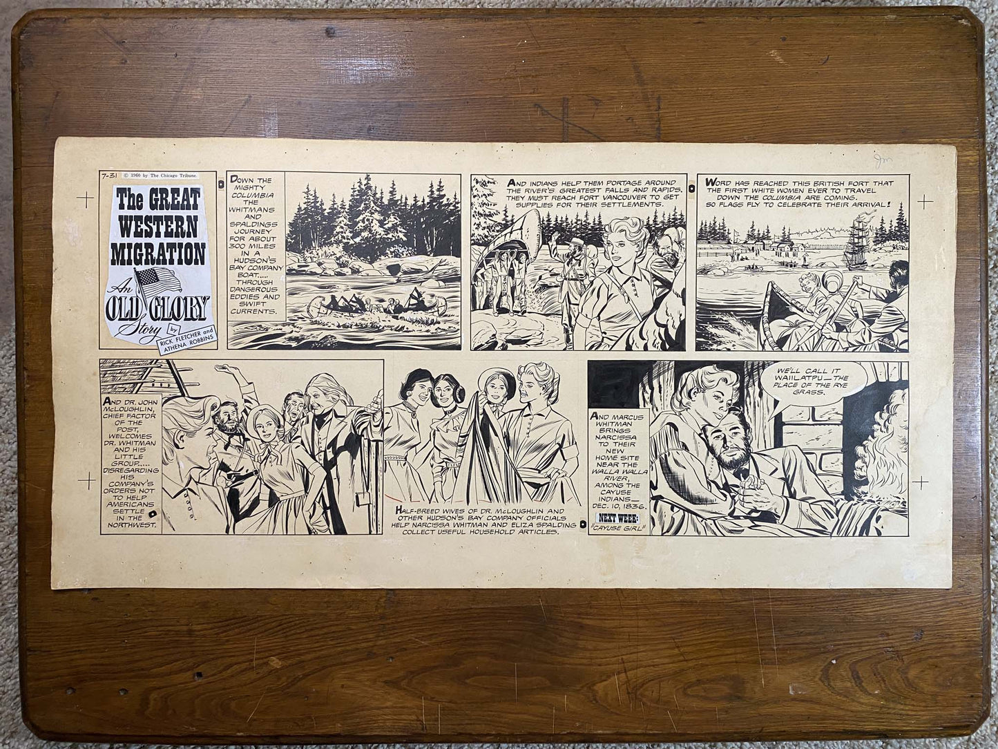 Great Western Migration: An Old Glory Story 7/31/60 Original Art Illustration | Fletcher Studio