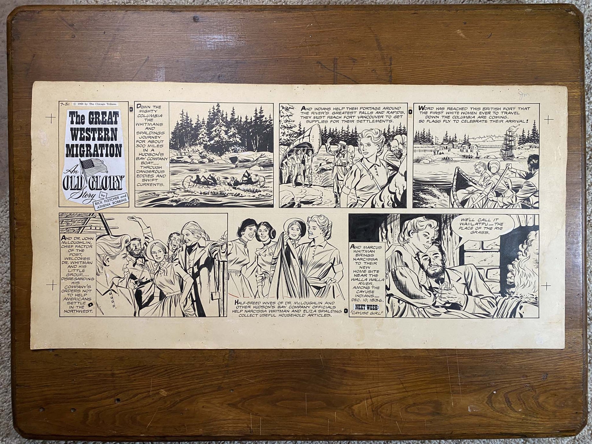 Great Western Migration: An Old Glory Story 7/31/60 Original Art Illustration | Fletcher Studio