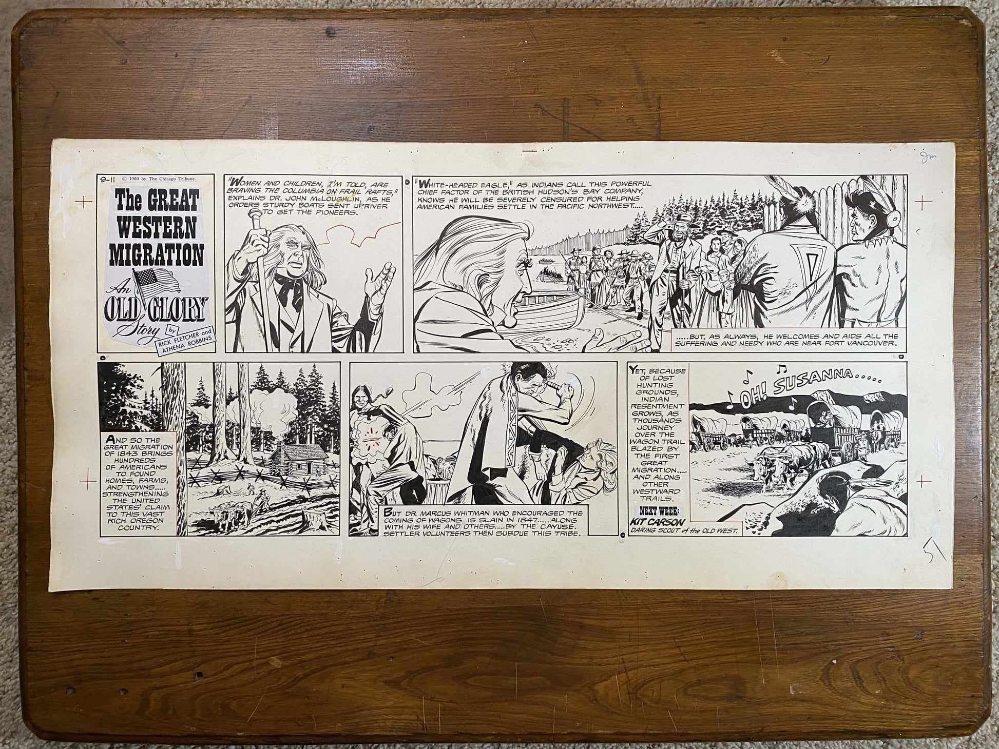 Great Western Migration: An Old Glory Story 9/11/60 Original Art Illustration | Fletcher Studio
