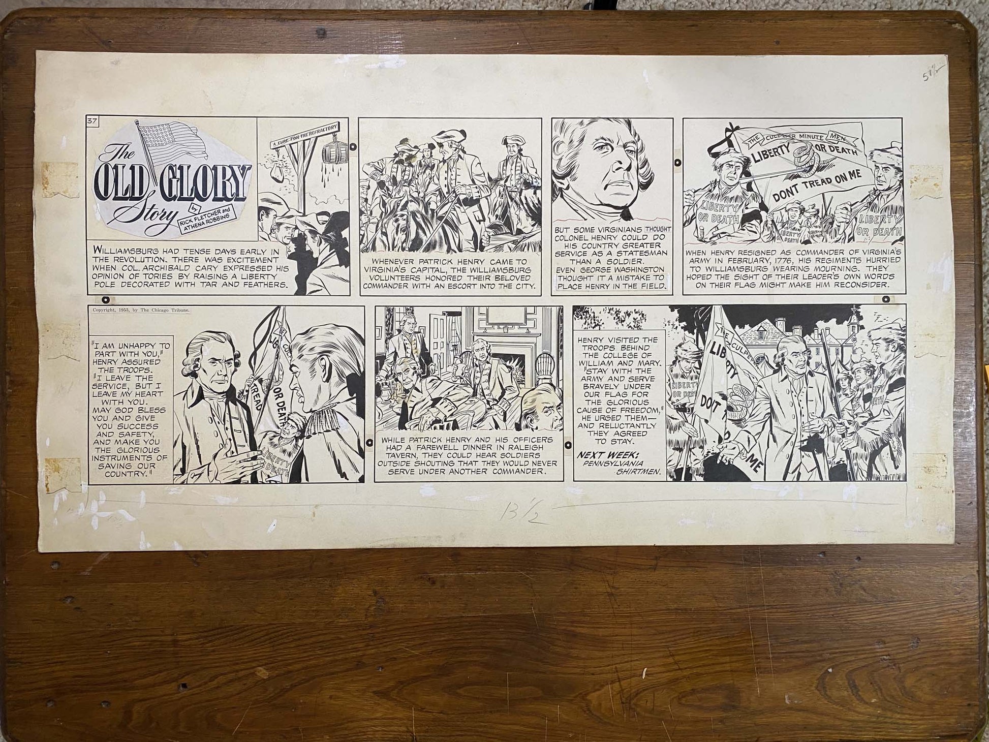 The Old Glory Story: History of the American Flag 10/10/53 Original Art Illustration | Fletcher Studio