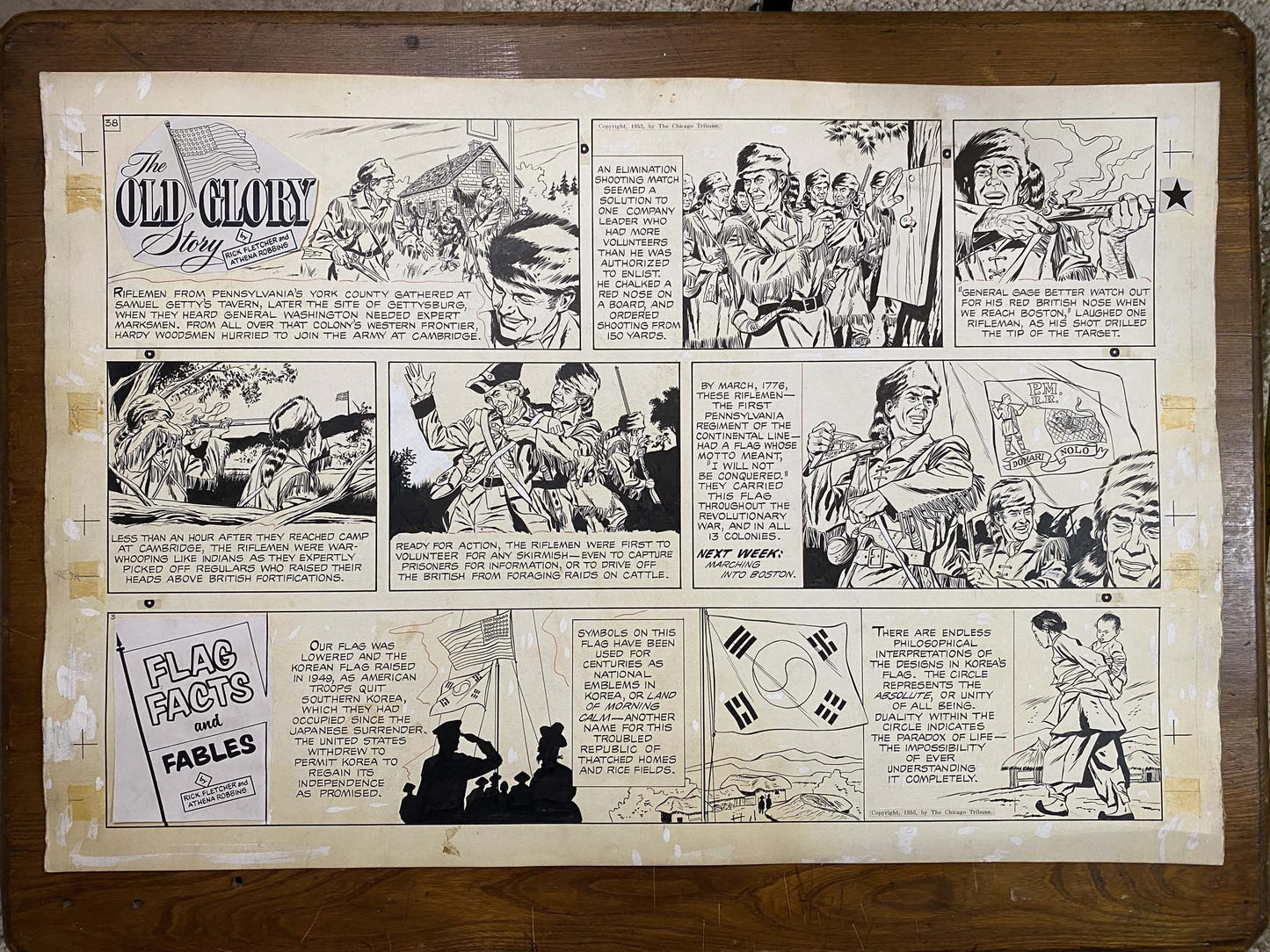 The Old Glory Story: History of the American Flag 10/17/53 Original Art Illustration | Fletcher Studio