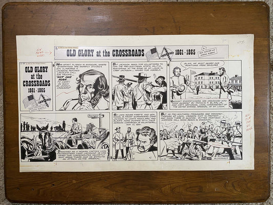 Old Glory at the Crossroads 6/18/61 Original Art Illustration | Fletcher Studio