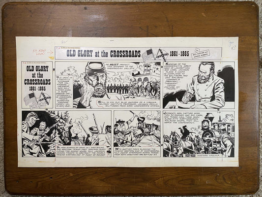 Old Glory at the Crossroads 7/9/61 Original Art Illustration | Fletcher Studio