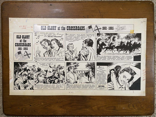 Old Glory at the Crossroads 8/13/61 Original Art Illustration | Fletcher Studio
