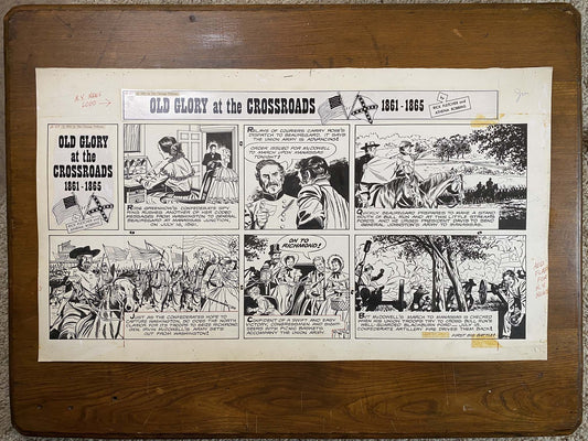 Old Glory at the Crossroads 8/27/61 Original Art Illustration | Fletcher Studio