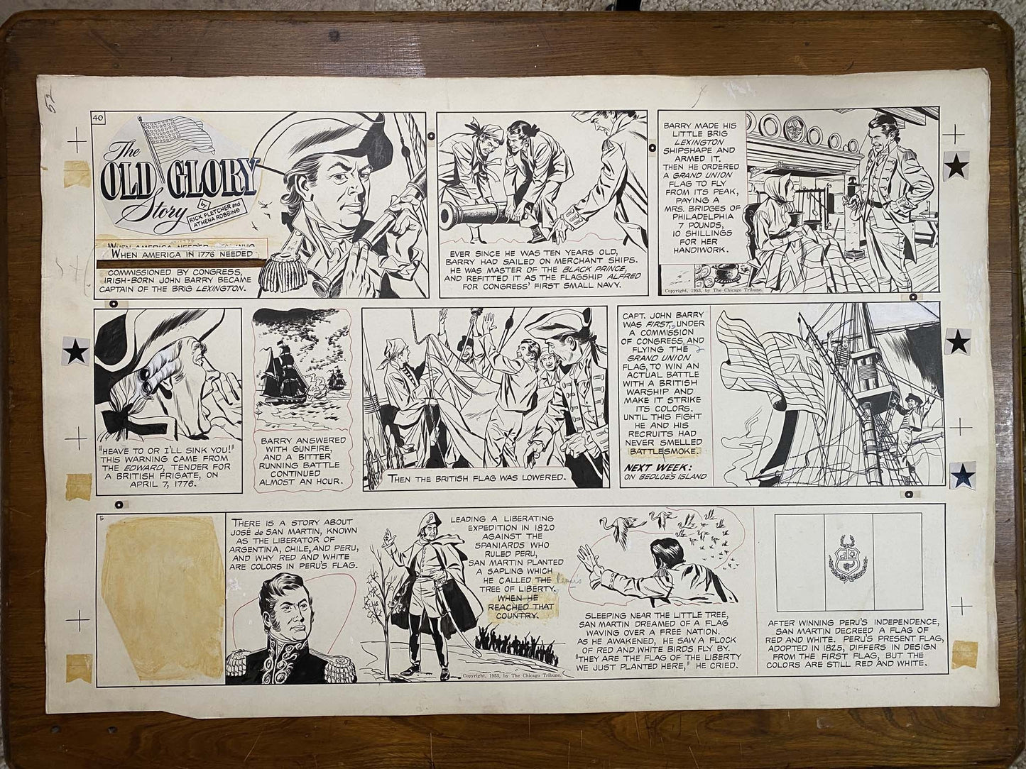 The Old Glory Story: History of the American Flag 10/31/53 Original Art Illustration | Fletcher Studio