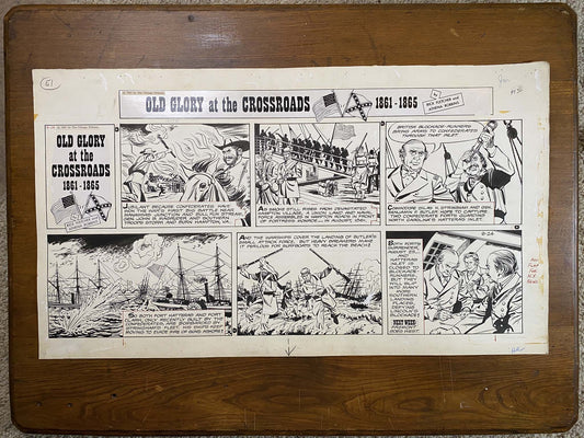 Old Glory at the Crossroads 9/24/61 Original Art Illustration | Fletcher Studio