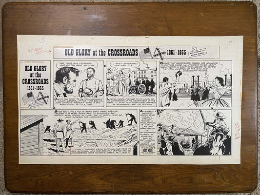 Old Glory at the Crossroads 10/1/61 Original Art Illustration | Fletcher Studio