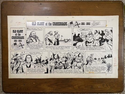 Old Glory at the Crossroads 10/22/61 Original Art Illustration | Fletcher Studio