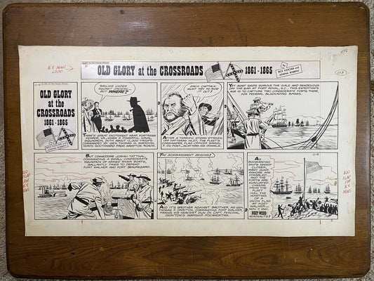 Old Glory at the Crossroads 11/5/61 Original Art Illustration | Fletcher Studio