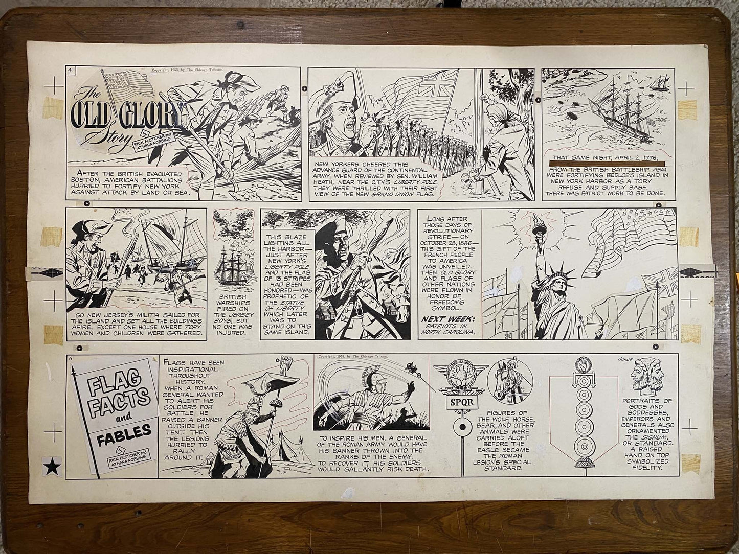 The Old Glory Story: History of the American Flag 11/7/53 Original Art Illustration | Fletcher Studio