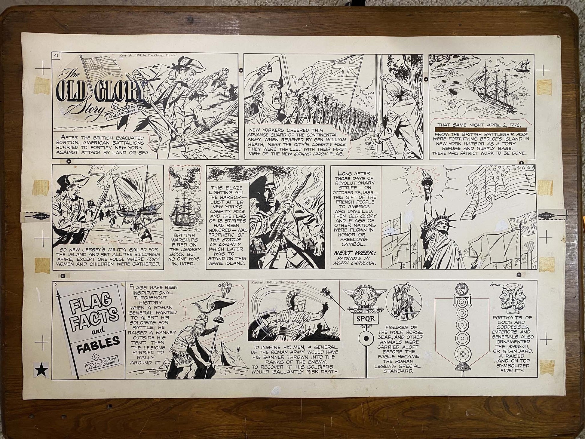 The Old Glory Story: History of the American Flag 11/7/53 Original Art Illustration | Fletcher Studio