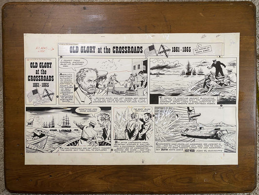 Old Glory at the Crossroads 12/17/61 Original Art Illustration | Fletcher Studio