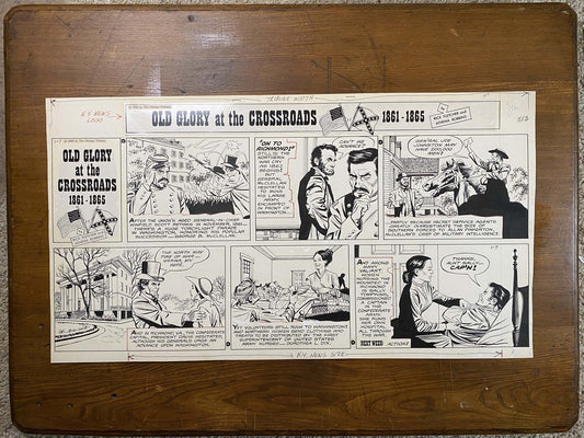 Old Glory at the Crossroads 1/7/62 Original Art Illustration | Fletcher Studio