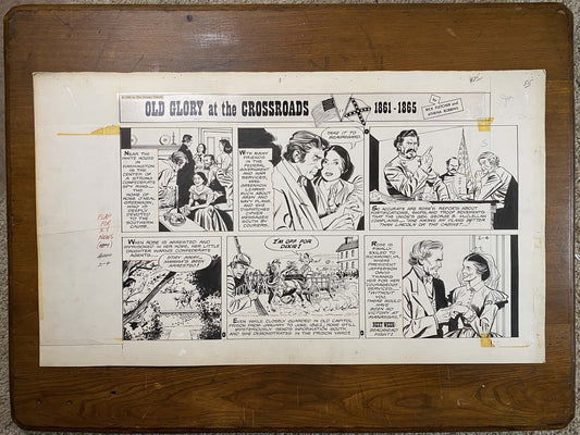 Old Glory at the Crossroads 2/4/62 Original Art Illustration | Fletcher Studio
