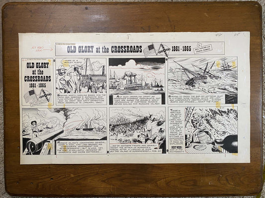 Old Glory at the Crossroads 2/11/62 Original Art Illustration | Fletcher Studio