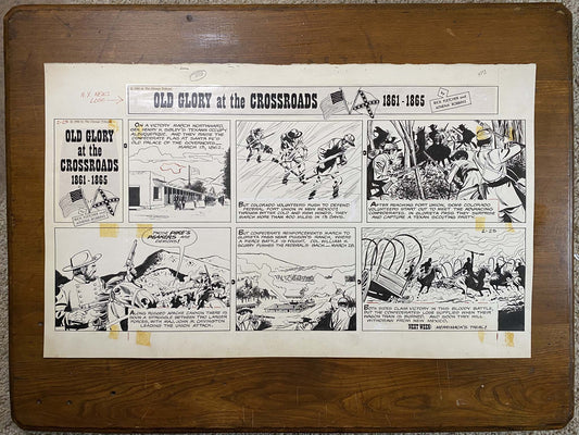 Old Glory at the Crossroads 2/25/62 Original Art Illustration | Fletcher Studio