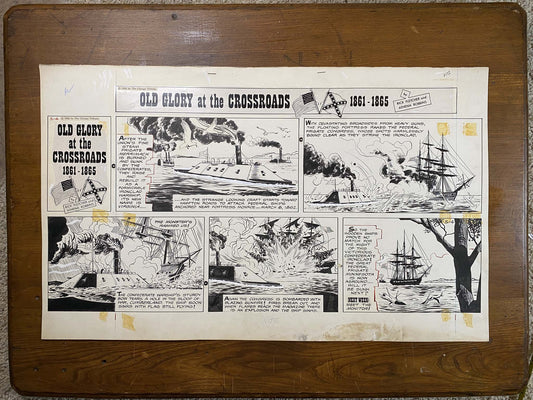 Old Glory at the Crossroads 3/4/62 Original Art Illustration | Fletcher Studio