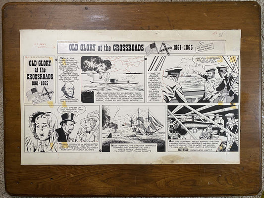Old Glory at the Crossroads 3/11/62 Original Art Illustration | Fletcher Studio